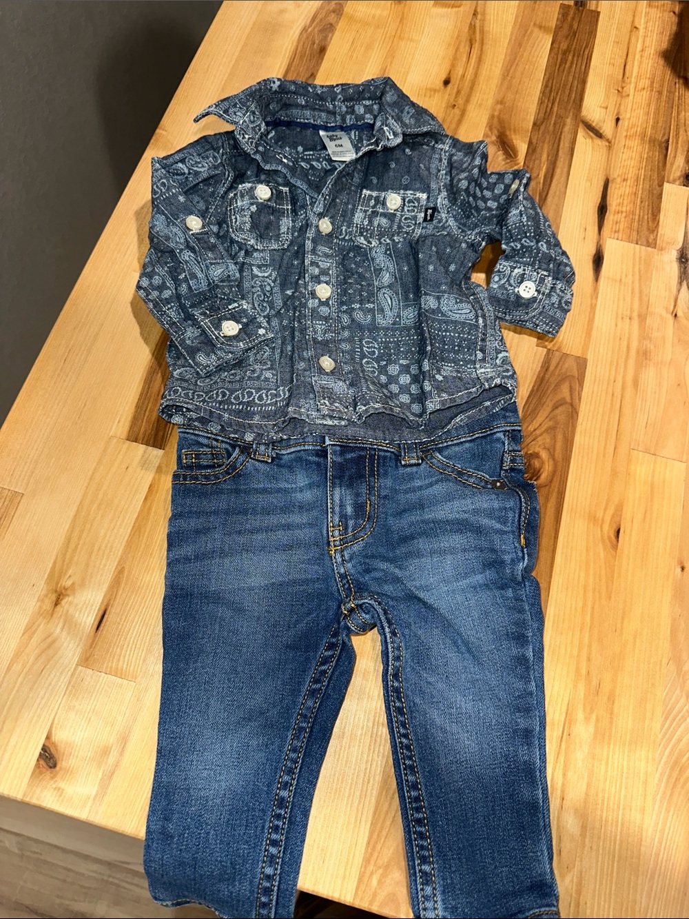 Baby B'gosh Chambray Paisley Button-Up Shirt & Jeans